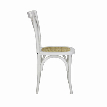 Cassis Traditional X-Back Wood Rattan Dining Chair - JONATHAN Y